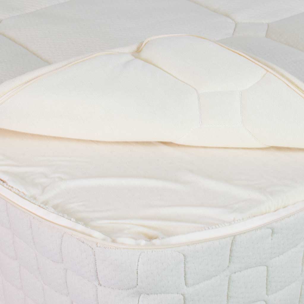 Unison Organic Mattress with Eco Wool - Open to show interior layers