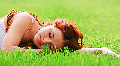 Woman on the grass