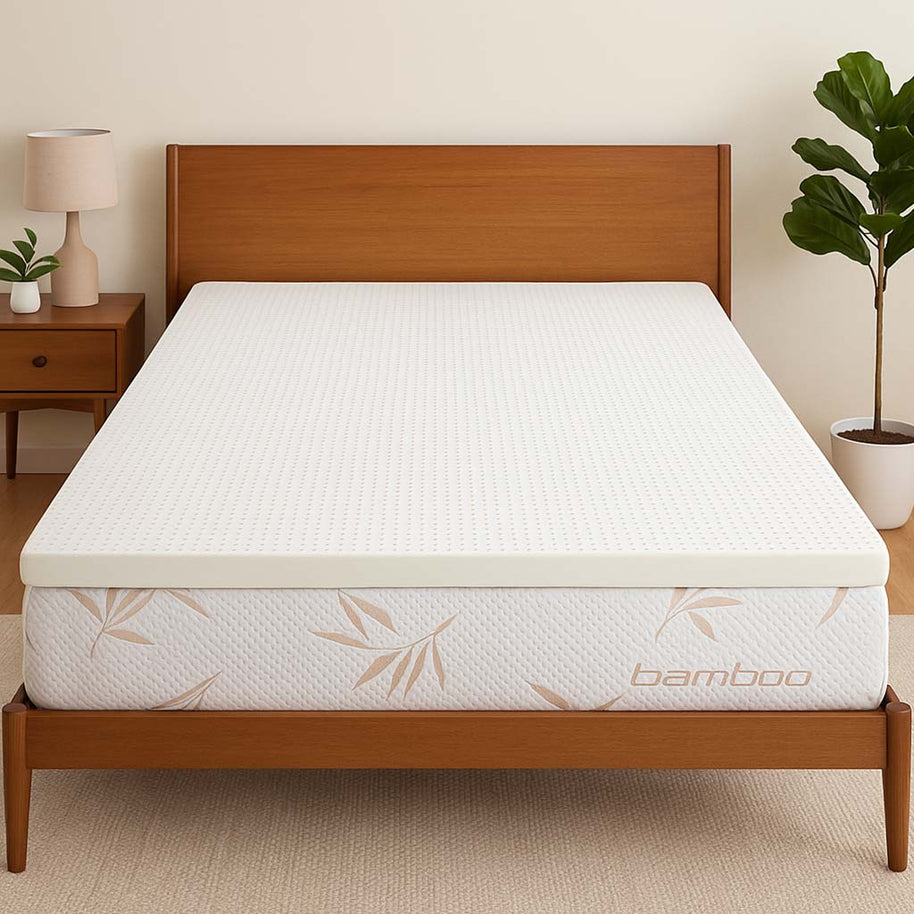 2" Natural Talalay Latex Mattress Topper on Bed 