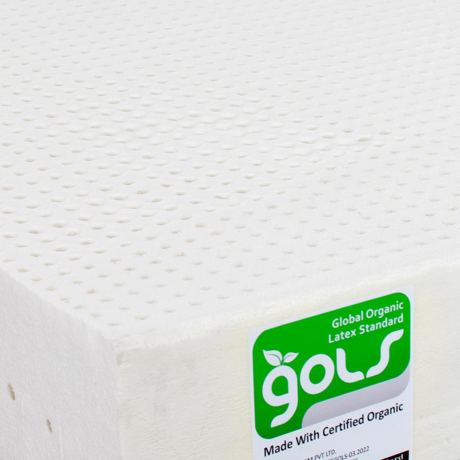 GOLS Global Organic Latex Standard label on a white background