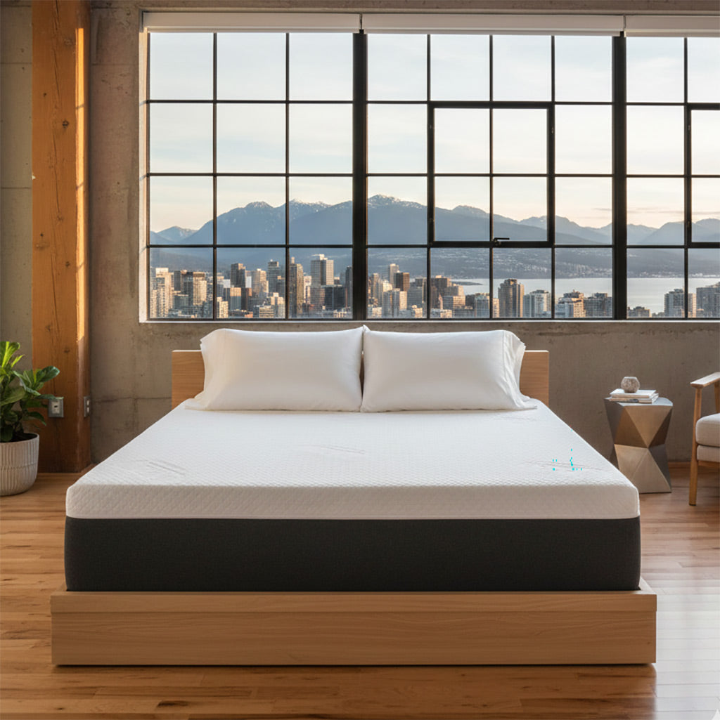 Harmony Vegan Dunlop Talalay Latex Mattress against Vancouver Backdrop