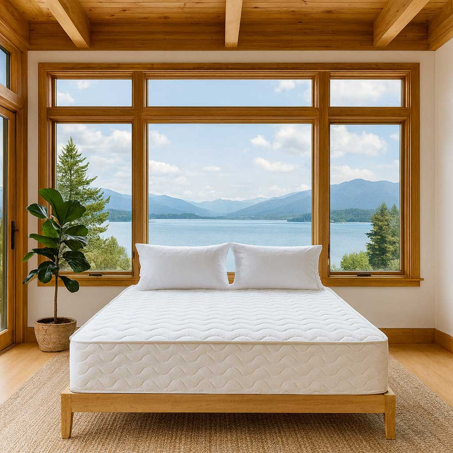 Harmony 12" Organic Latex on Bed Frame