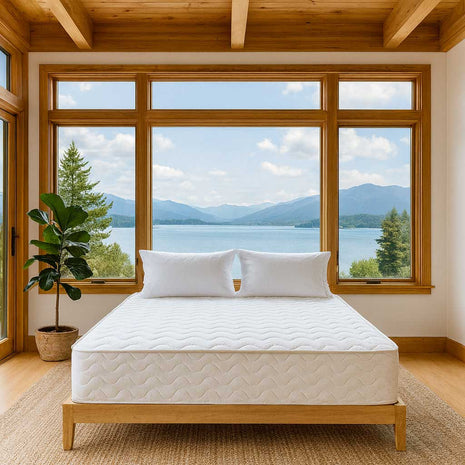Harmony 12" Organic Latex on Bed Frame