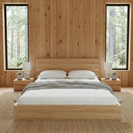 latex futon mattress in a natural bedroom setting