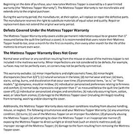 Organic Latex Mattress Topper Warranty