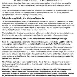 Organic Latex Mattress Warranty