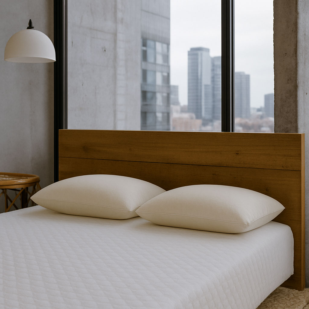 Shredded Latex Pillows on Bed Frame