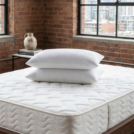 Talalay Latex Pillows on latex mattress