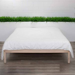 Organic Wool Blanket Duvet on Bed Frame